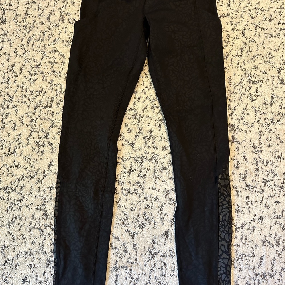 Lululemon Athletica Black Patterned Leggings